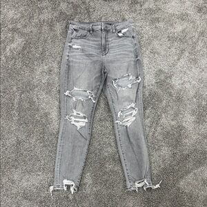 American Eagle Outfitters Ripped Gray Skinny Jeans